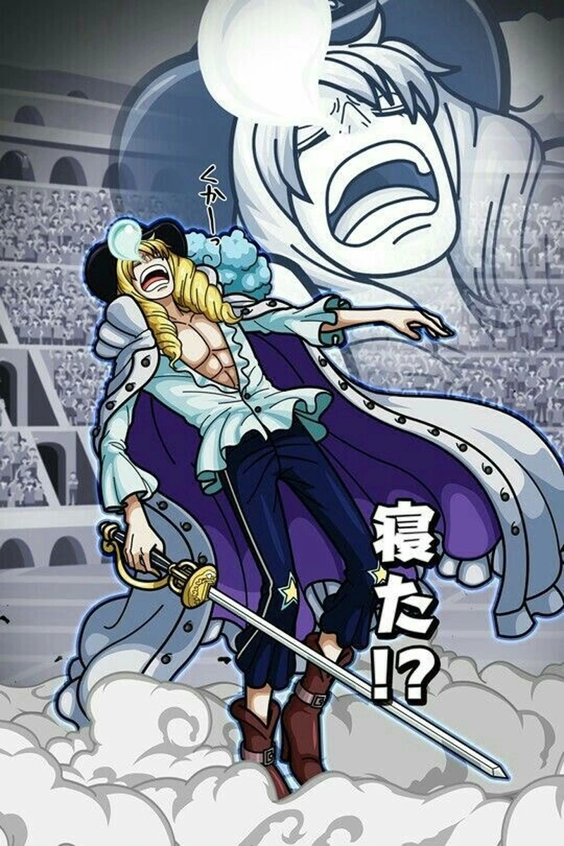 Hình anime Cavendish cầm kiếm giữa chiến trường