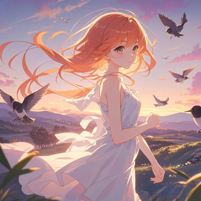 Hình anime nữ với gương mặt xinh đẹp đầy cuốn hút
