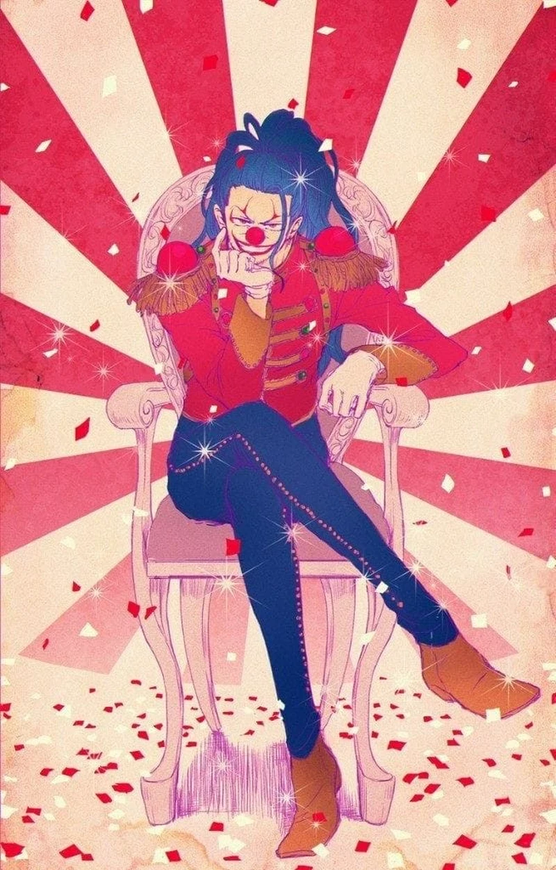 Hình nền anime Buggy phong cách clown đầy màu sắc