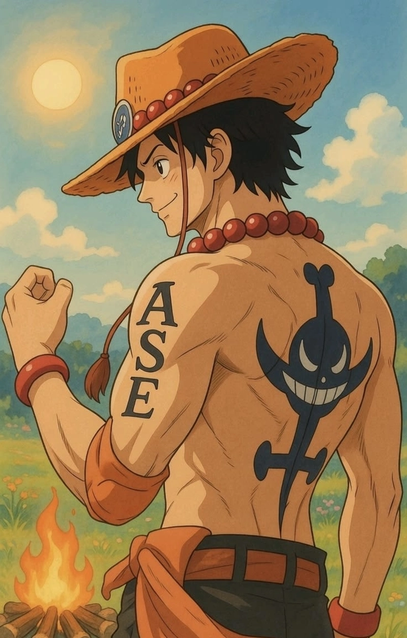 Hình nền điện thoại phong cách anime Portgas D Ace