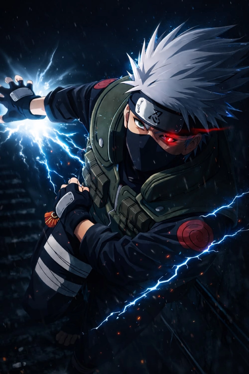 Khung hình Kakashi ngầu cùng ánh nhìn đầy bản lĩnh