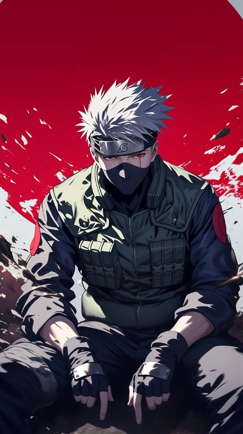 Khung hình Kakashi ngầu với ánh mắt đầy uy lực