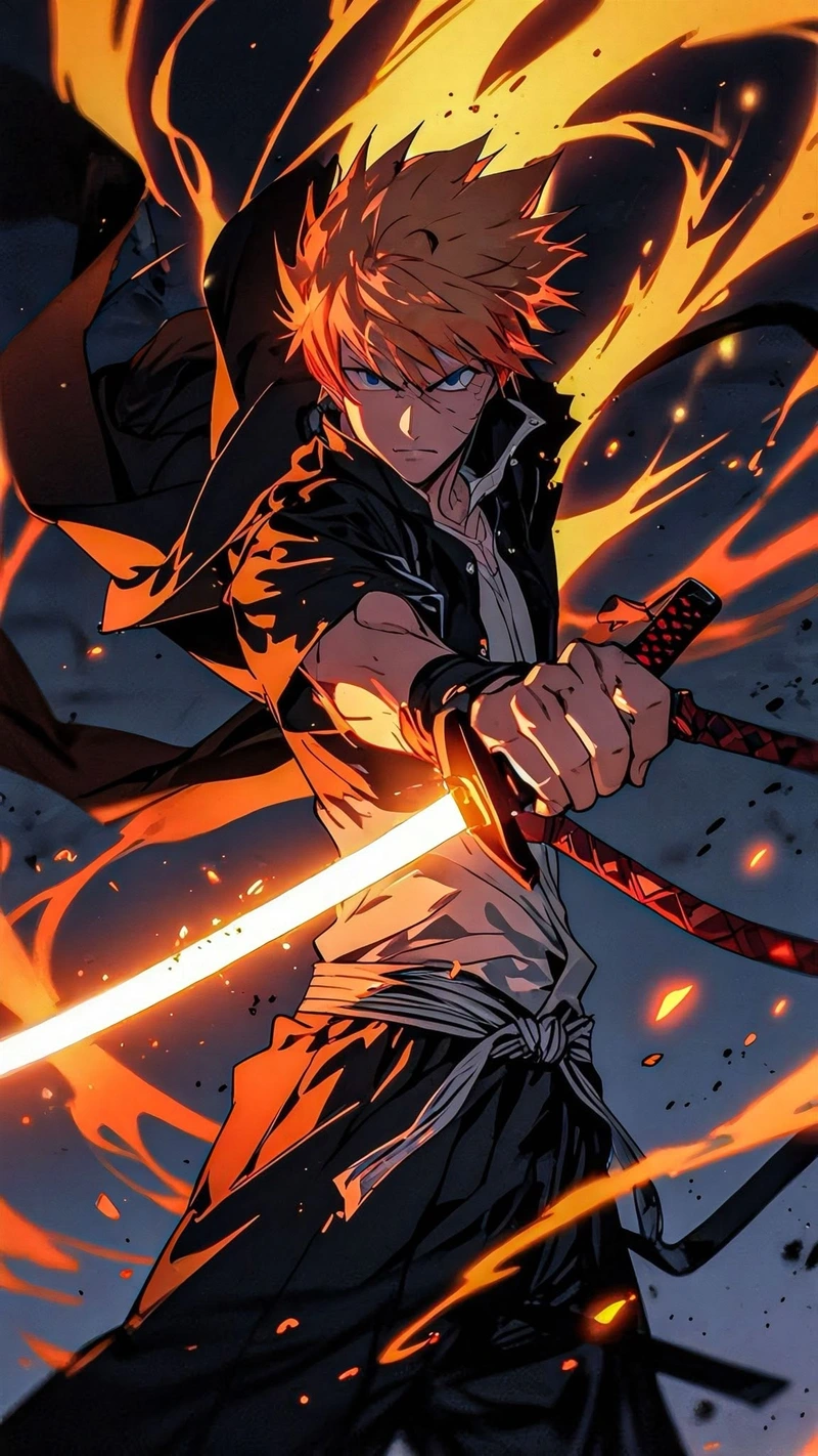 Khung hình Kurosaki Ichigo cùng khí chất anh hùng đặc trưng