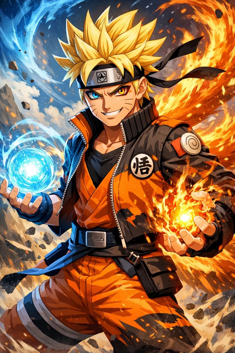 Khung hình Naruto ngầu cùng ánh mắt quyết tâm rõ nét