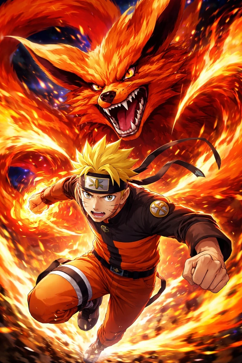 Khung hình Naruto ngầu cùng phong thái mạnh mẽ đặc trưng