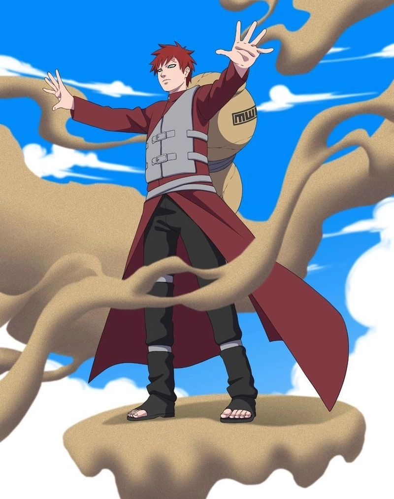 Nét vẽ sắc sảo thể hiện Gaara trong tranh Gaara
