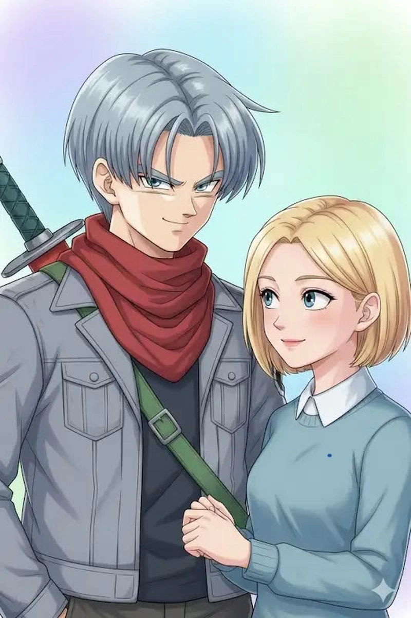 Nhân vật anime nam đầy sức mạnh phong cách Trunks