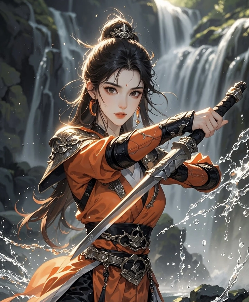 Tạo hình cô gái anime cầm kiếm đầy mạnh mẽ