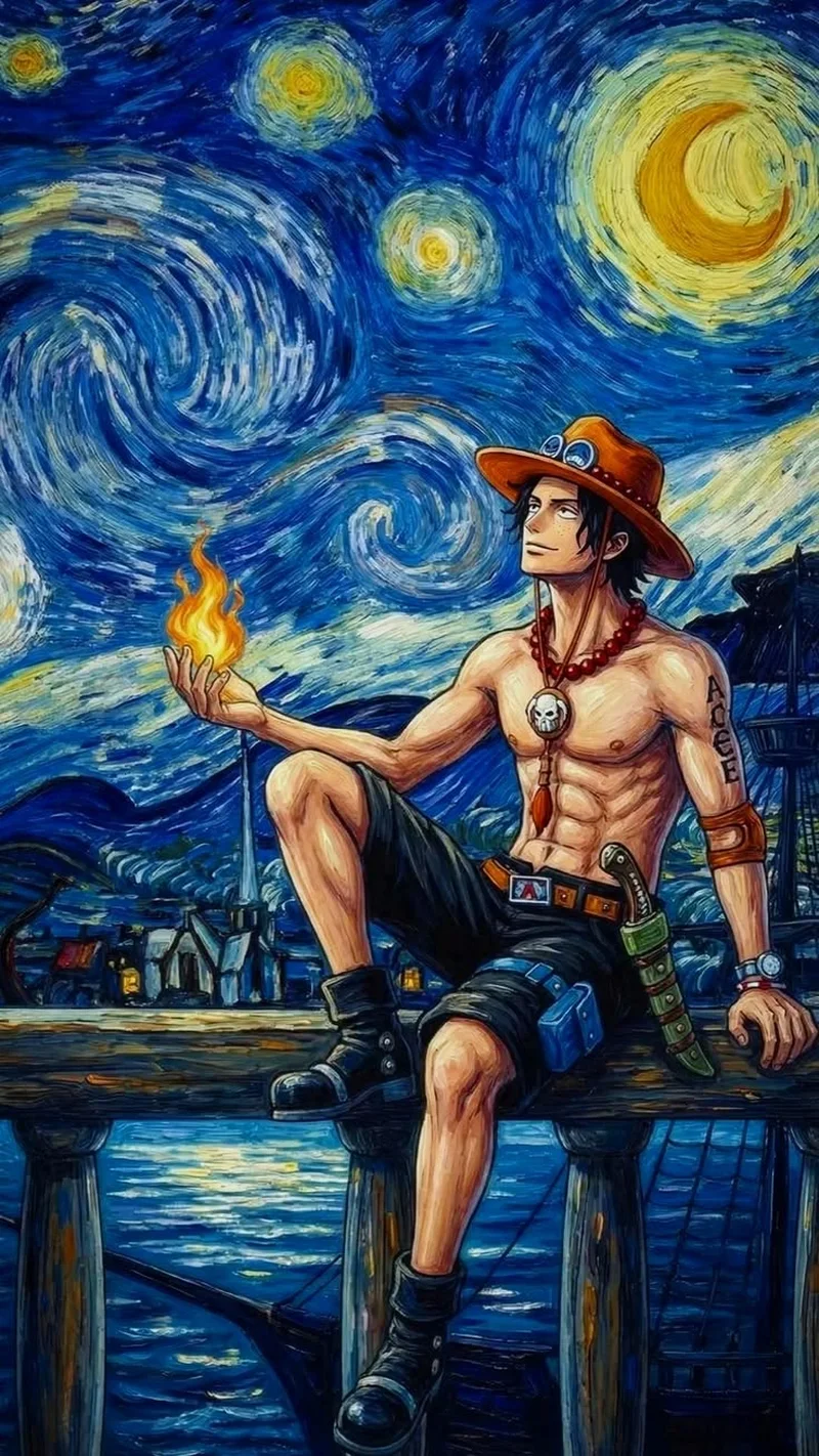Tạo hình ngầu lòi nhân vật Ace trong One Piece