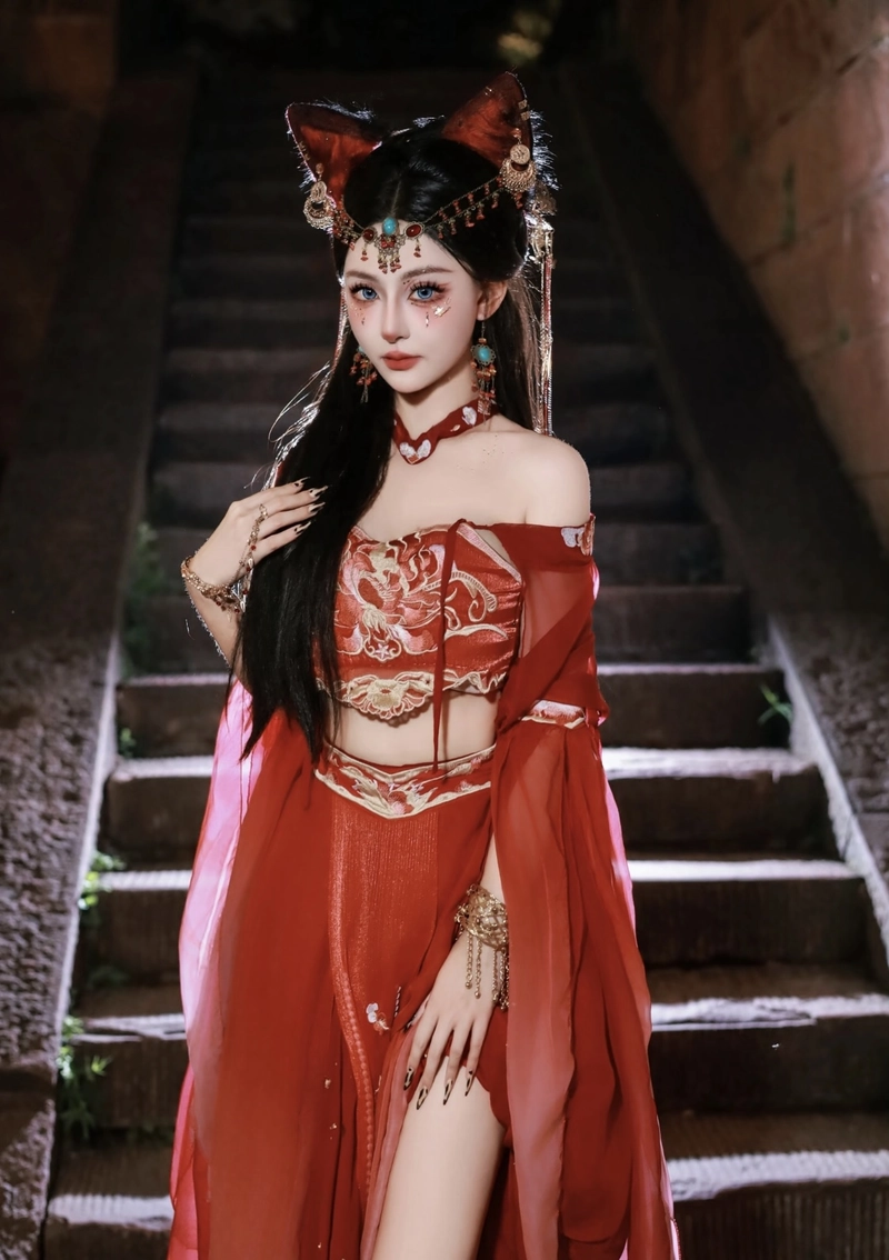 ảnh cô gái hóa thân thành cáo đầy năng động
