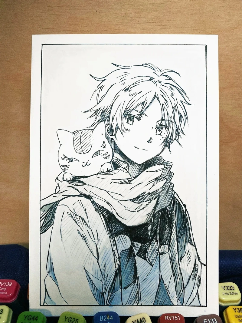 ảnh tranh vẽ anime nam với phong cách nghệ thuật cuốn hút
