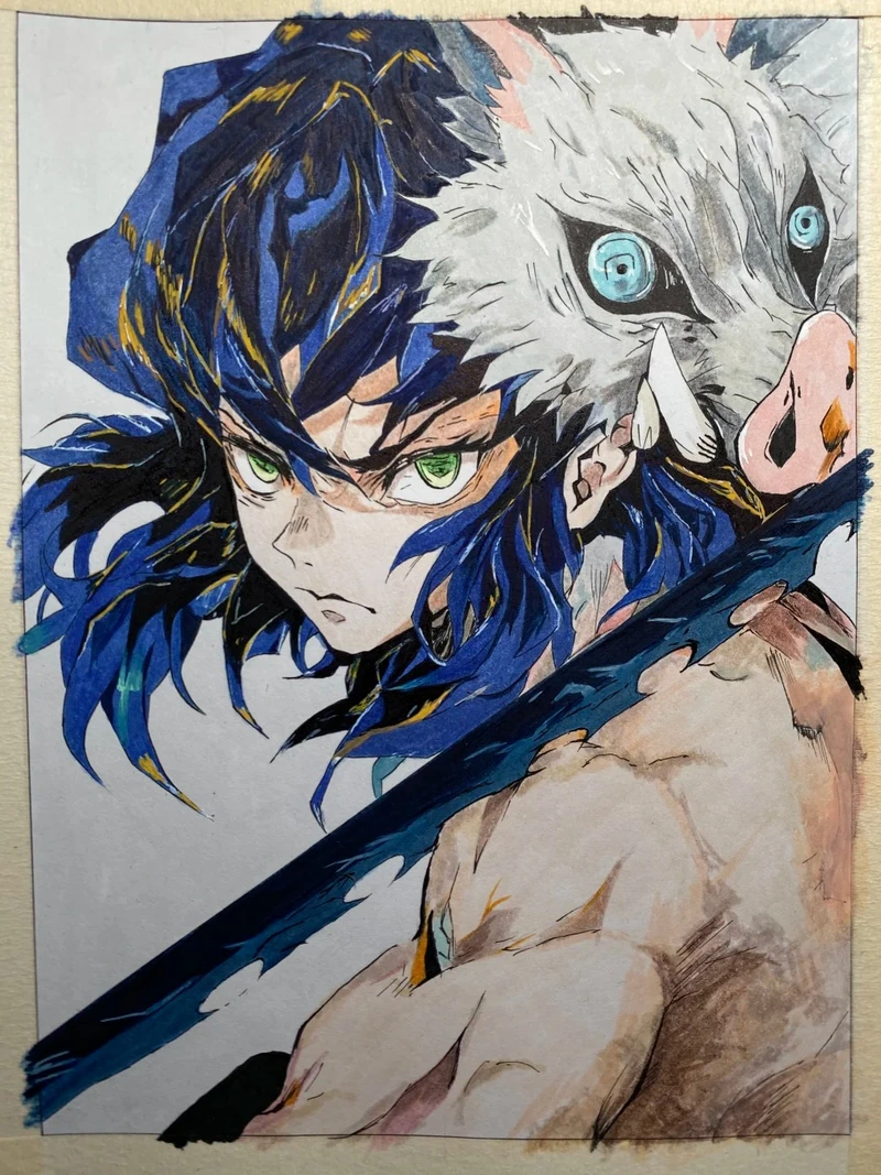 ngắm nhìn tranh vẽ anime nam với đường nét sắc sảo