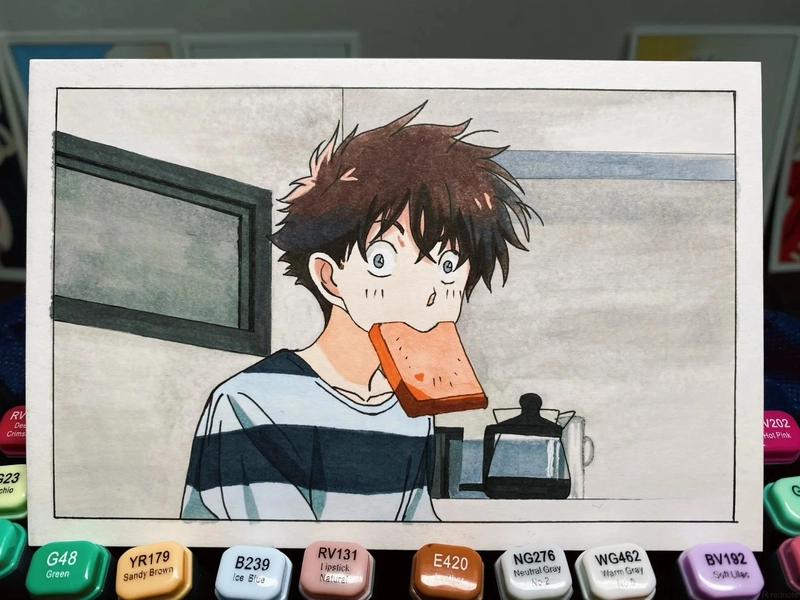 tranh vẽ anime nam phong cách học đường nổi bật