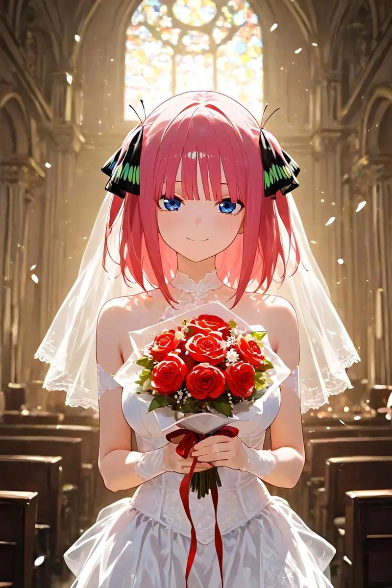 Ảnh Anime học đường Nino Nakano với thần thái cực cuốn hút