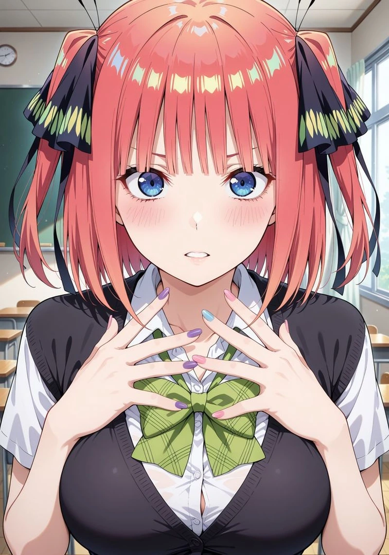 Ảnh Waifu tóc hồng Nino Nakano dành cho fan anime học đường