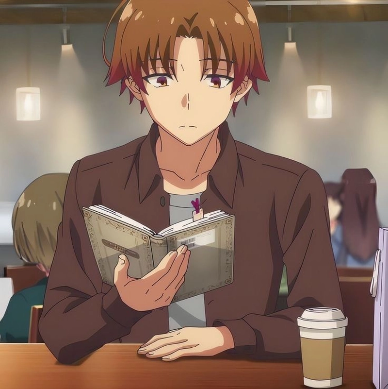 Ảnh anime Kiyotaka trong cảnh học đường