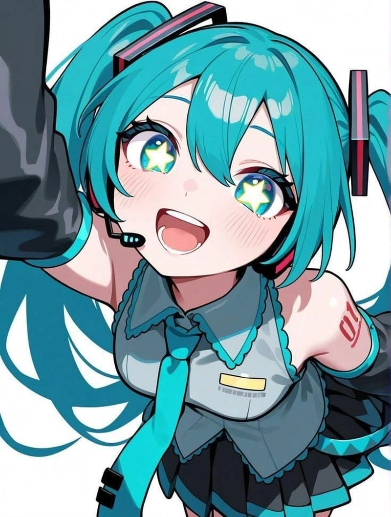 Ảnh anime Miku biểu cảm đáng yêu tự nhiên
