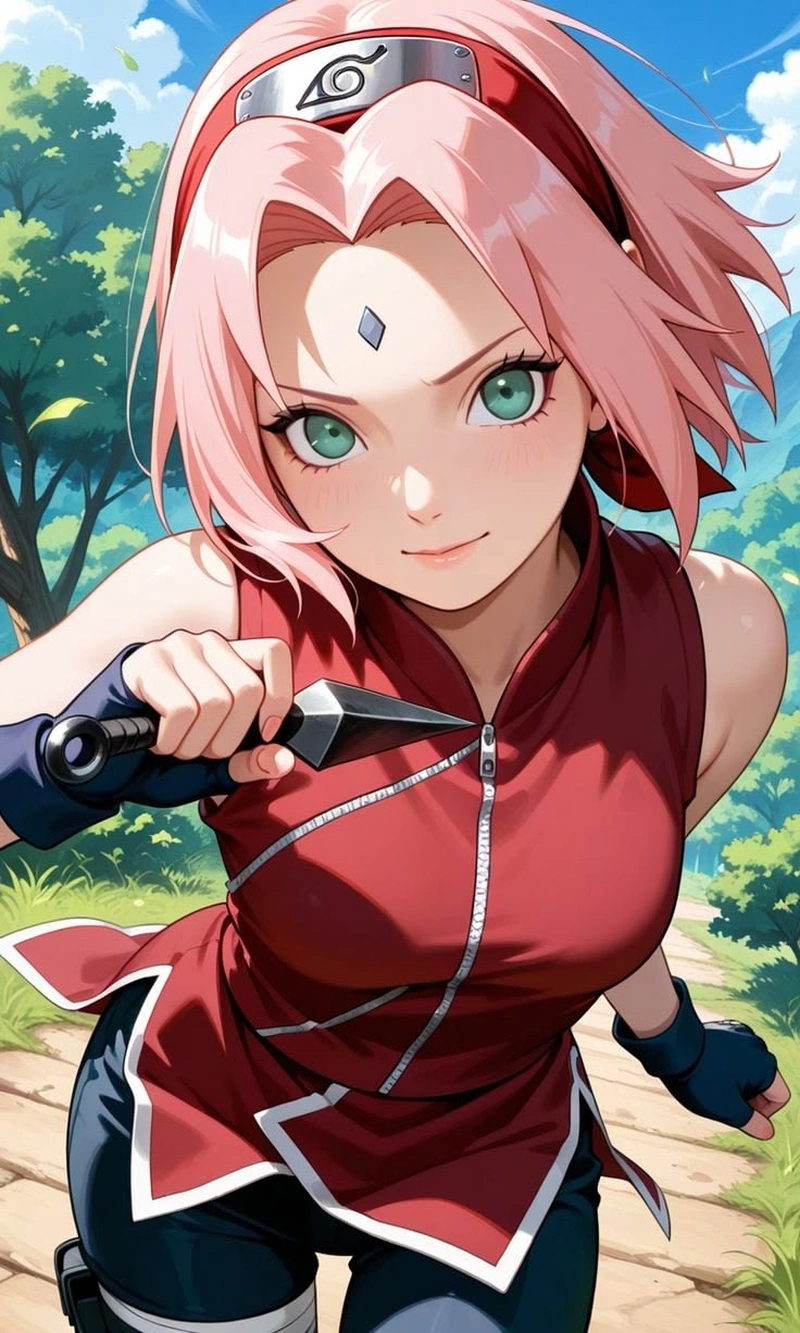 Ảnh anime Sakura dễ thương mang nét tinh nghịch