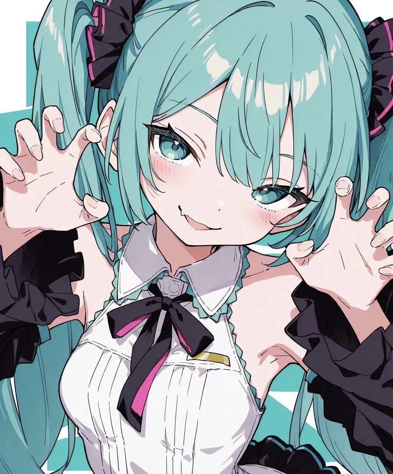 Ảnh anime nữ dễ thương giống Miku