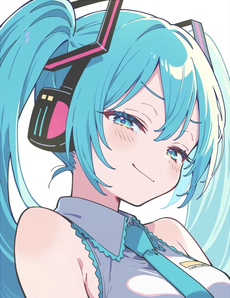 Ảnh anime tóc xanh nổi bật phong cách Miku