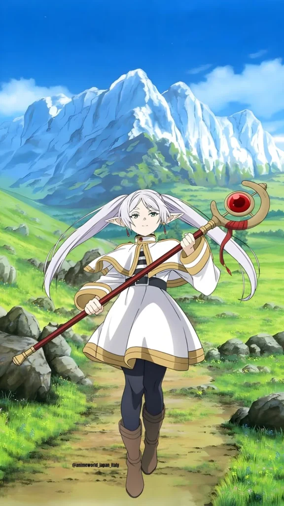 Ánh mắt lạnh giúp tạo hình Frieren anime thêm nổi bật