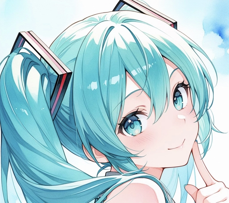 Ảnh minh họa tóc xanh anime nữ đẹp