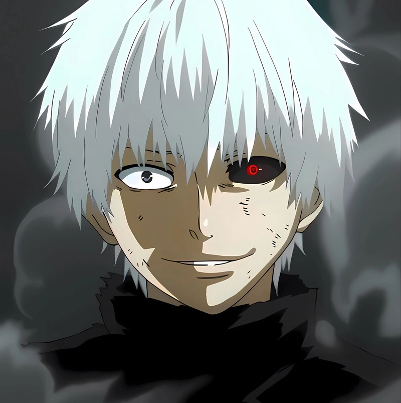 Anime Kaneki với nét mặt tự nhiên đơn giản
