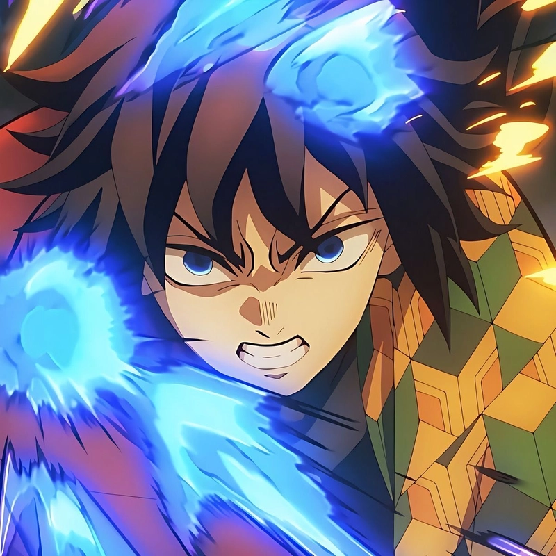 Anime Tomioka Giyuu phong cách mạnh mẽ đẹp