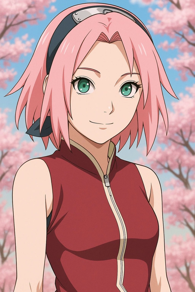 Chân dung Sakura anime trong ánh nắng nhẹ