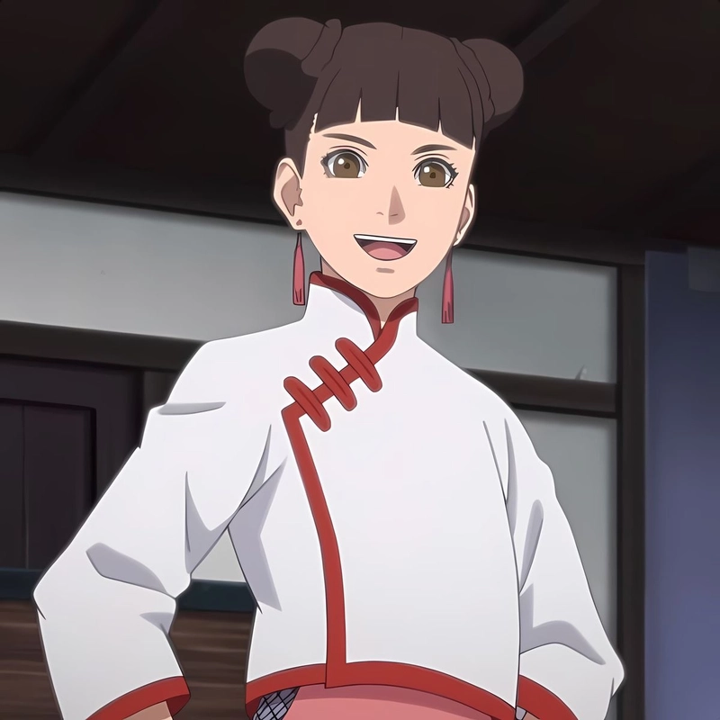 Chân dung Tenten anime với ánh nhìn kiên định