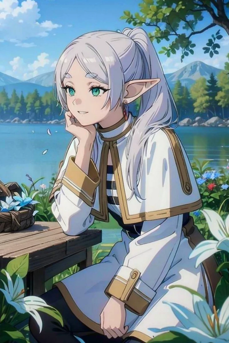 Frieren anime cùng phong cảnh thiên nhiên cực kỳ yên bình
