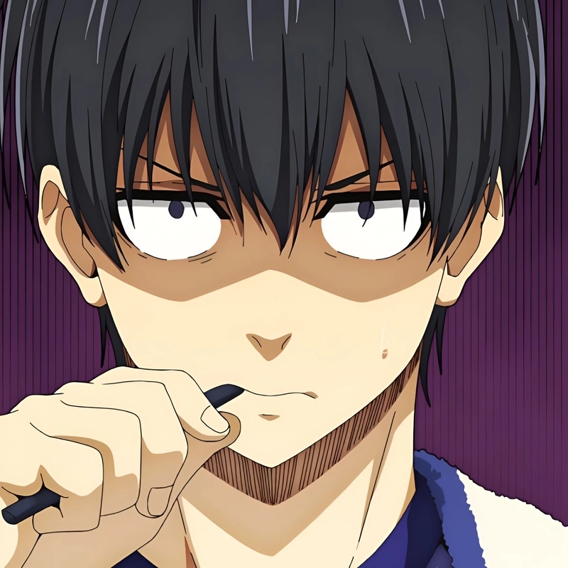 Gương mặt Isagi Yoichi phong cách anime lạnh lùng