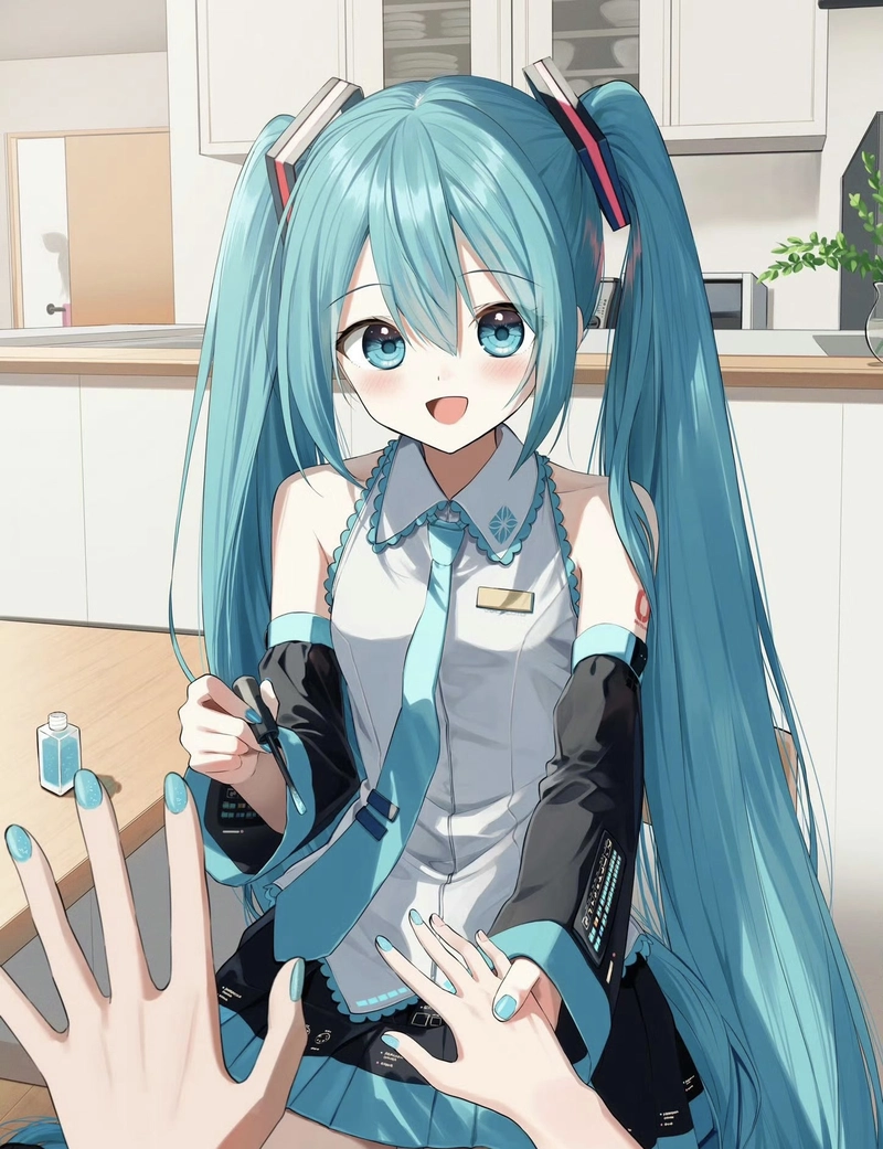 Hình ảnh Miku tóc dài phong cách anime