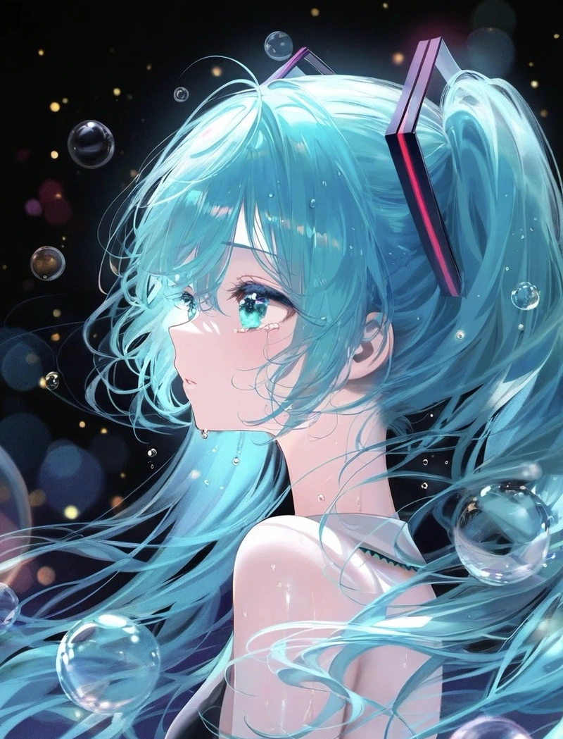 Hình ảnh Miku với biểu cảm nhẹ nhàng