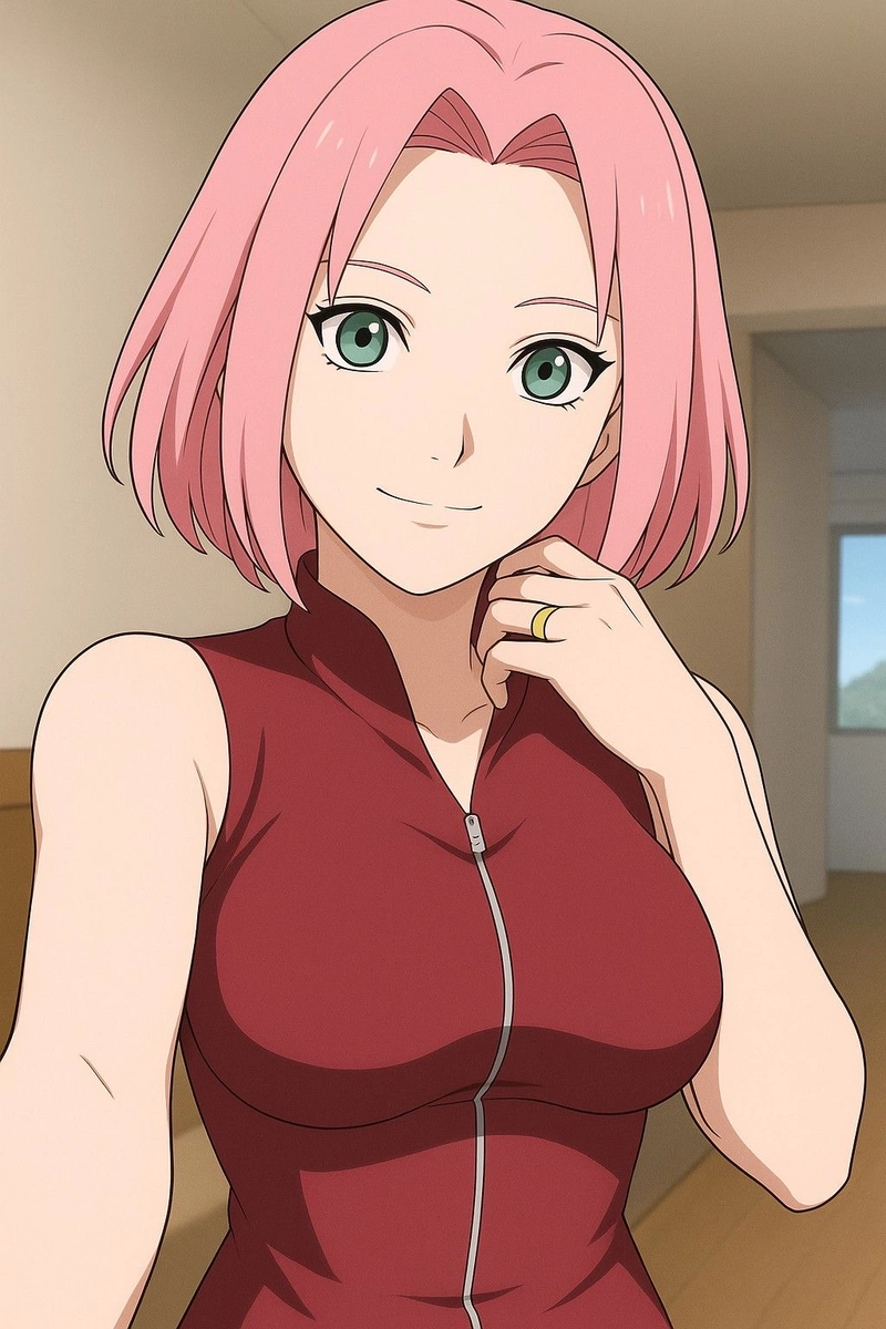 Hình ảnh Sakura dễ thương với phong cách anime