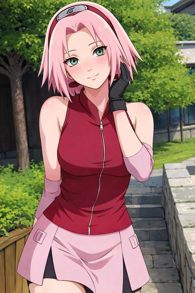 Hình ảnh Sakura mặc váy xinh phong cách anime
