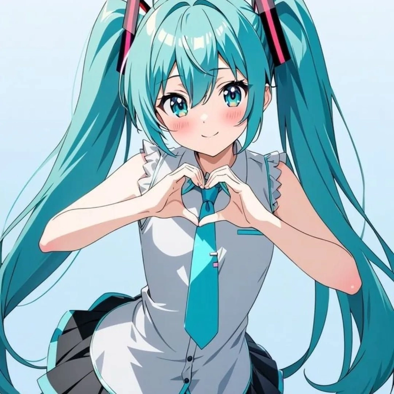 Hình ảnh nữ tóc xanh kiểu Miku đẹp