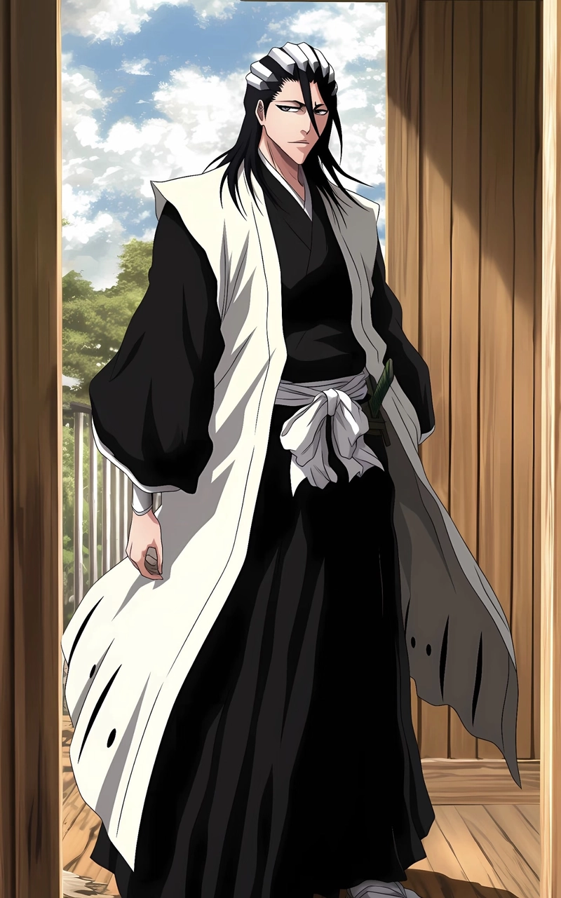 Hình anime Byakuya Kuchiki với vẻ nghiêm nghị