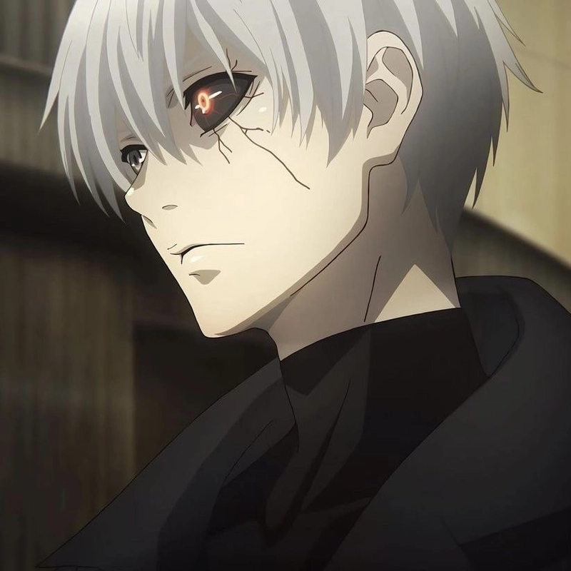 Hình anime Kaneki với ánh mắt trầm lặng
