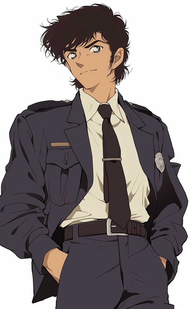 Hình anime Matsuda với nét mặt hiền lành