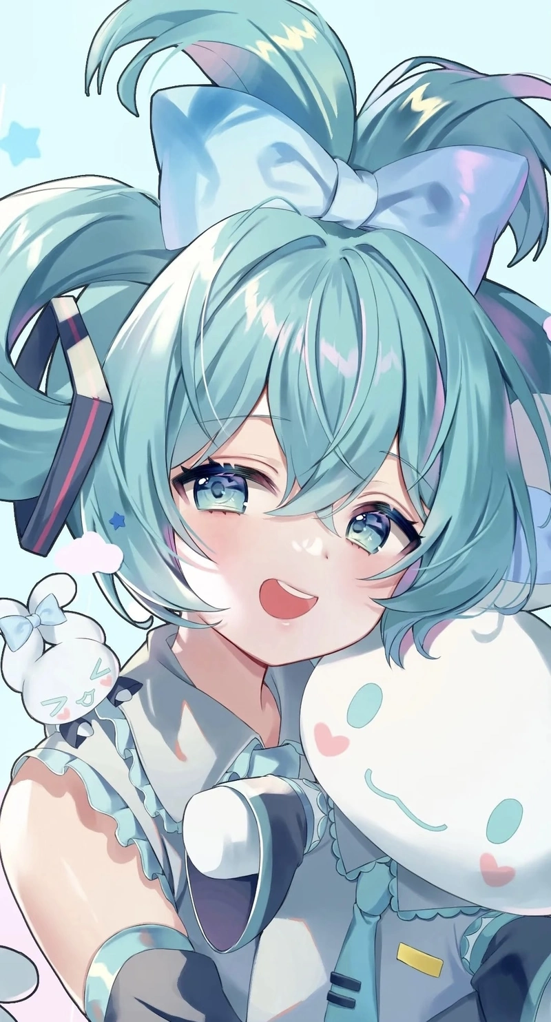 Hình chân dung nghệ thuật nhân vật anime Miku