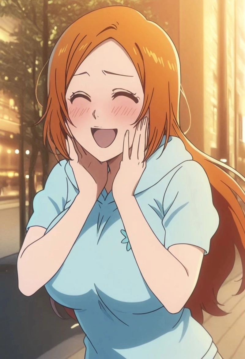 Hình khoảnh khắc vui tươi Inoue Orihime dịu