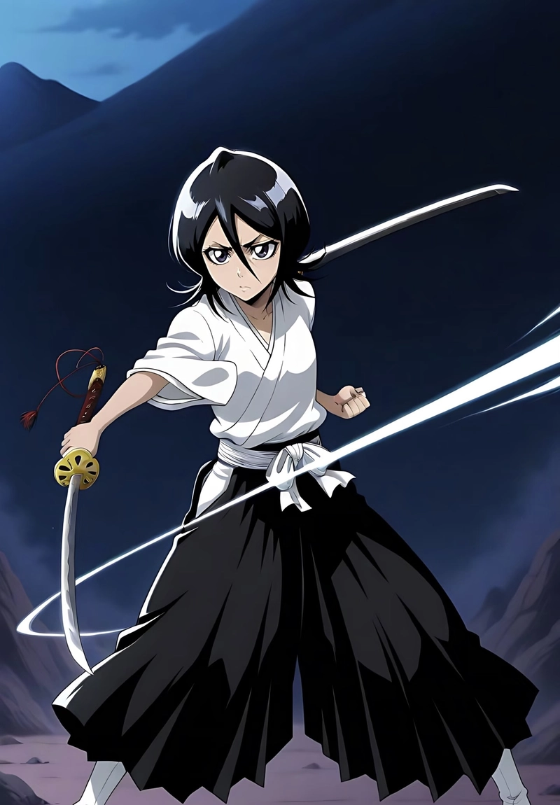 Hình kiếm sĩ lạnh cùng Kuchiki Rukia