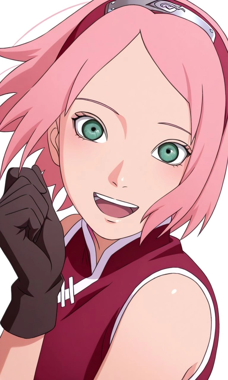 Khoảnh khắc Sakura mỉm cười nhẹ nhàng phong cách anime
