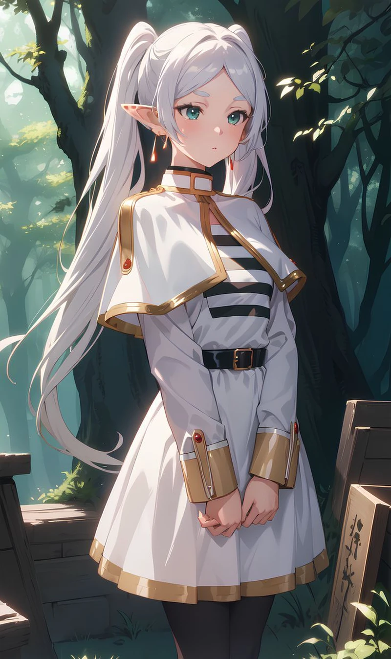 Kiểu tóc trắng dài hợp phong cách anime của Frieren