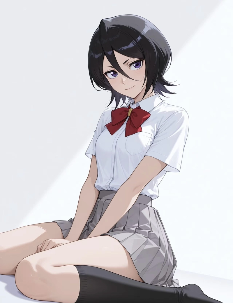 Nhân vật Kuchiki Rukia dáng ngồi đẹp