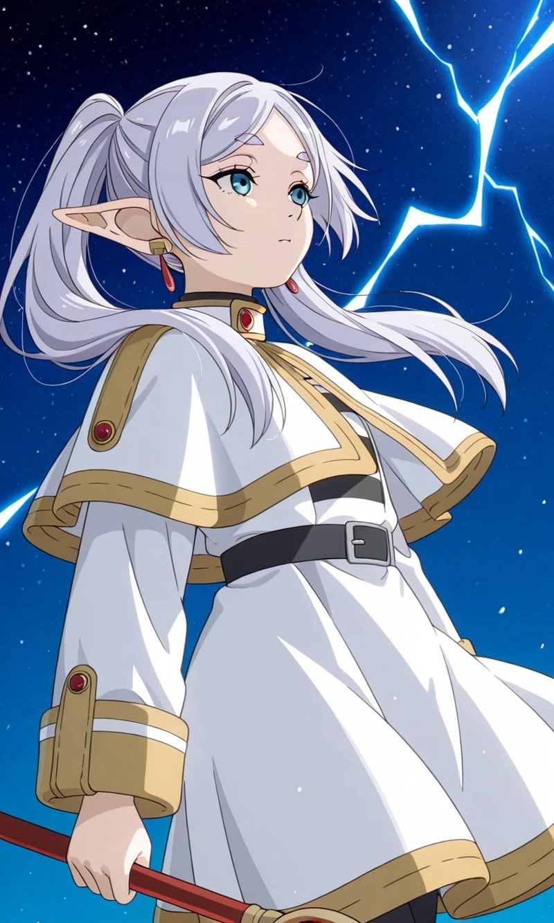 Trang phục elf pháp sư giúp Frieren anime cực nổi bật