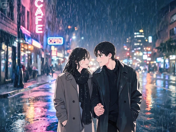 Anime nắm tay ấm áp gần gũi