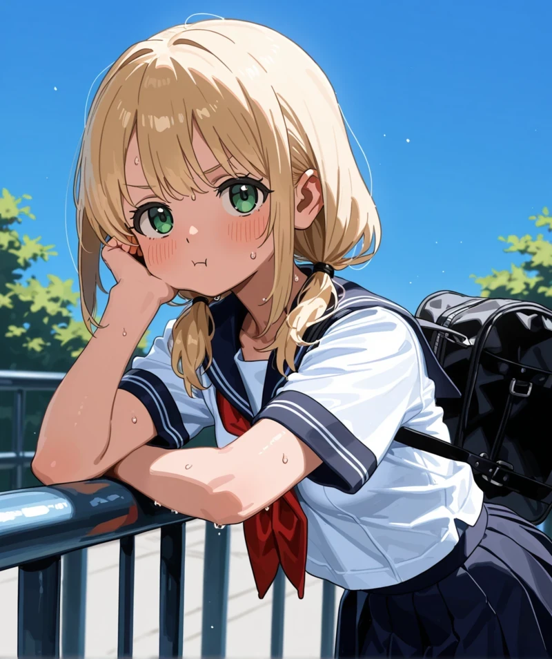 Hình anime học sinh xinh tươi tắn