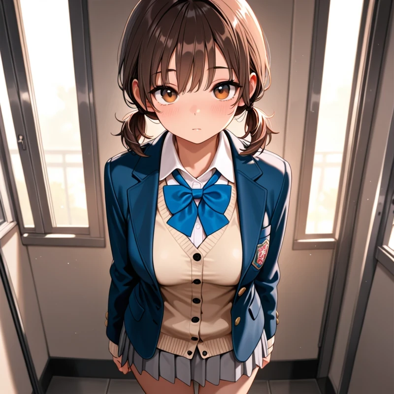 Học sinh anime dễ thương tươi tắn